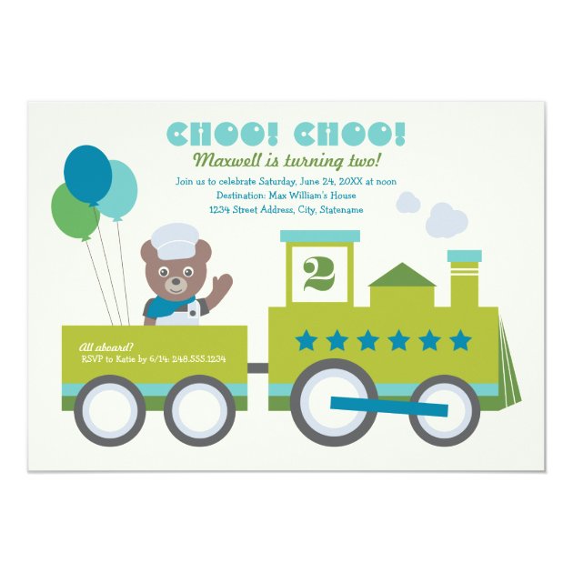 Boy's Birthday Party Invitation | Choo Choo Train