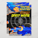 Boys Birthday Party Invitation Dart Wars