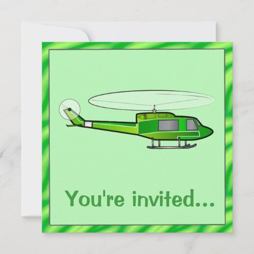 Boys Birthday Party invitation with Helicopter