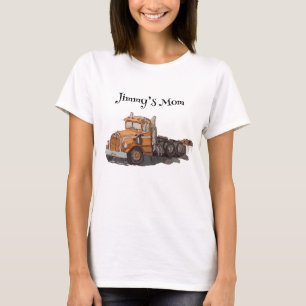 Boys Birthday Party Orange Semi Truck T-Shirt