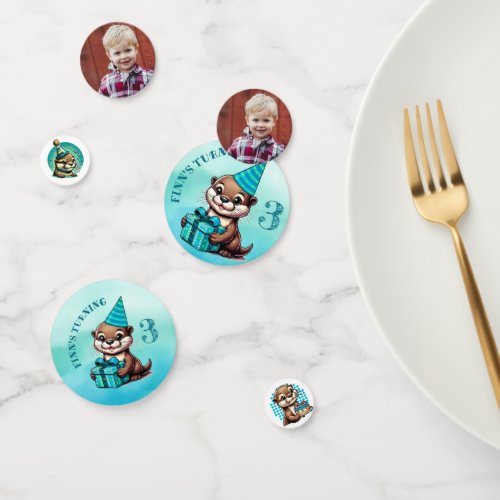 Boys Birthday Party Otter Themed Personalized Confetti