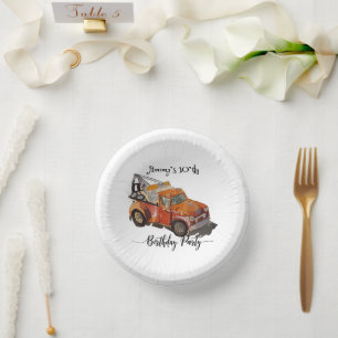 Boys birthday party with wrecker paper bowls
