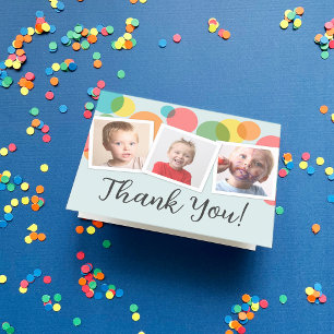Boys Birthday Photo Letterpress Thank You Card