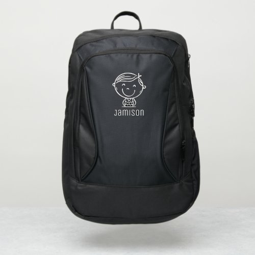 Boys Black Personalized Port Authority Backpack