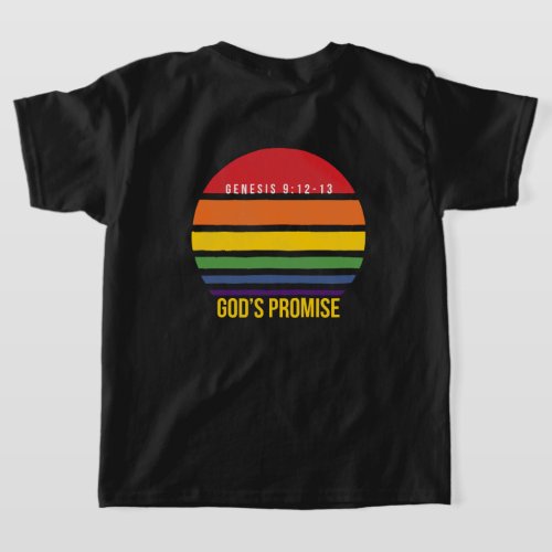 Boys Black T_Shirt Gods Promise Circle wlogo
