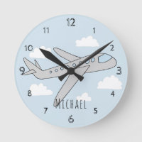 Boys Blue Airplane Travel Design with Name