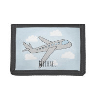 Boy's Blue Airplane Travel Design with Name