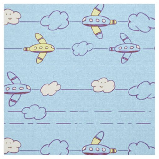 Boys blue airplanes fabric