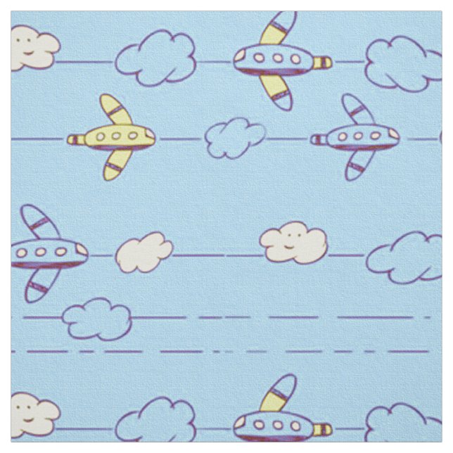 Boys blue airplanes fabric (Swatch)