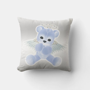Boy's Blue Angel Teddy Bear Throw Pillow