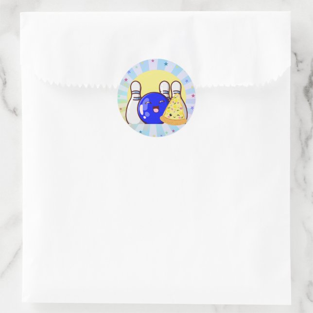 Boys Blue Bowling Party Tie Dye Sticker (Bag)