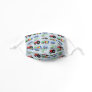 Boys Blue Car Train Tractor Helicopter Pattern Kids' Cloth Face Mask