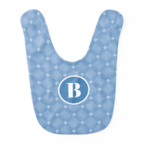 Boys Blue Chevron Monogram Baby Bib