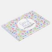Boys Blue Dinosaur Pattern Baby Shower Guest Book | Zazzle
