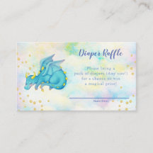 Boys Blue Dragon Diaper Raffle Baby Shower