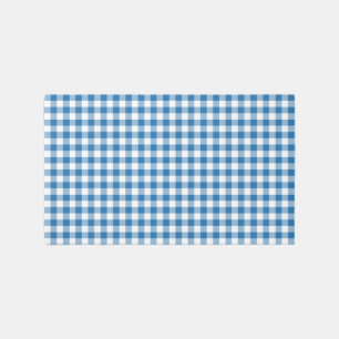 Boys Blue Gingham Checkered Rug