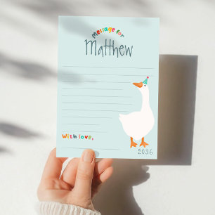 Boys Blue Goose First Birthday Time Capsule Cards