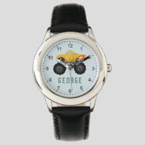 Boys Blue Monster Hot Flames Truck Kids Watch