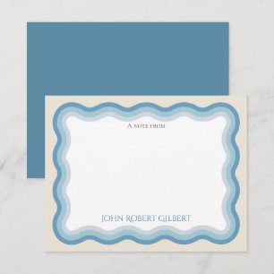 Boys Blue Personalized Note Card Flat Stationery