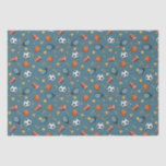 Boys Blue Sports Football Kids Modern Birthday  Tissue Paper<br><div class="desc">This cool and modern sports-themed kids birthday tissue paper design features a blue sports pattern,  with a basketball,  football,  soccer ball,  tennis racket,  trophy,  and stars. The perfect sports-themed wrapping for your kids birthday.</div>