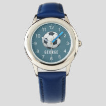 Boys Blue Sports Soccer Football Kids Watch