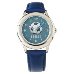 Boys Blue Sports Soccer Football Kids Watch