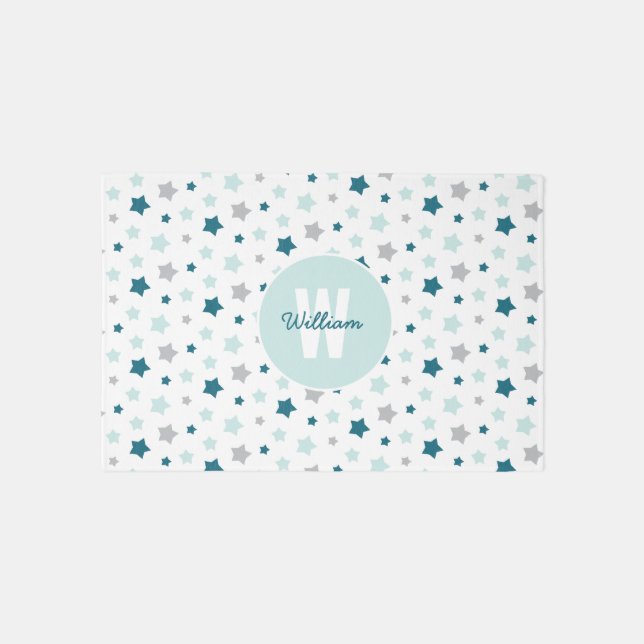 Boys Blue Stars Rug (Front)