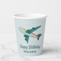 Boys Blue Travel Airplane Kids Birthday