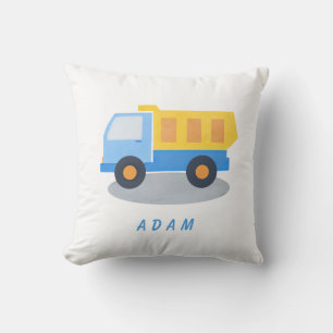 Boy's Blue Truck Personalize Throw Pillow