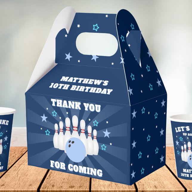 Boy's Bowling Birthday Party Favor Boxes (Creator Uploaded)
