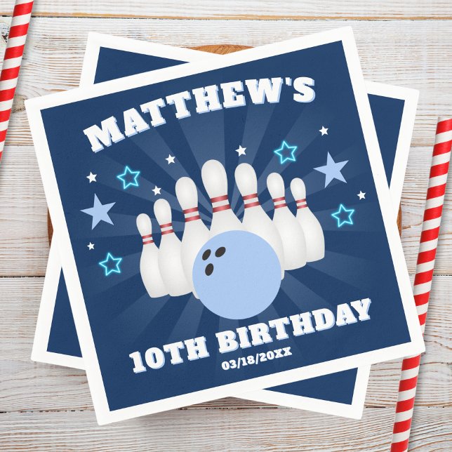 Boy's Bowling Birthday Party  Napkins (Creator Uploaded)
