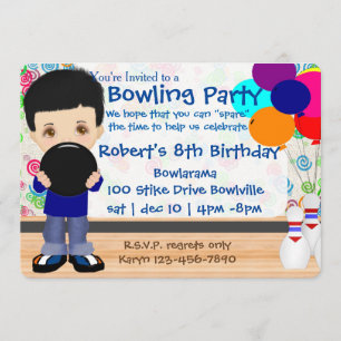 Boys Bowling Party Invitation