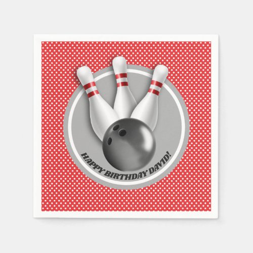 Boys Bowling Theme Birthday Party Napkins