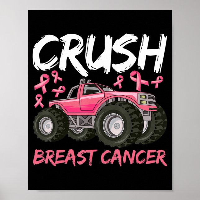 boys breast cancer awareness shirt for boys kids t poster (Front)