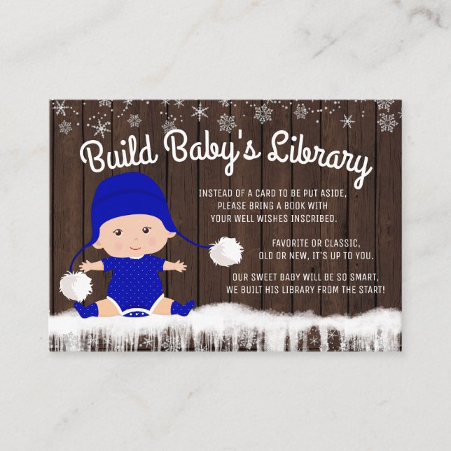 Boys Bring a Book Baby Shower Cards (Front)