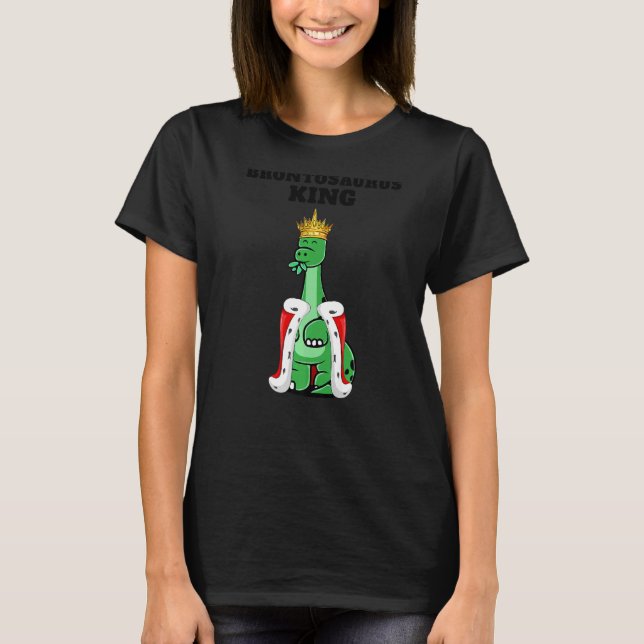 Boys Brontosaurus King Dinosaur  Mens Brontosaurus T-Shirt (Front)