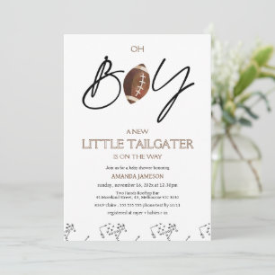 Boys Brown Playoff and Football Baby Shower Invitation
