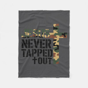 Boys Camo Christian Wrestling Jesus Never Tapped O Fleece Blanket
