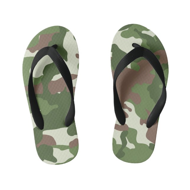 Boys camo pattern lovers  kid's flip flops (Footbed)