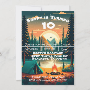 Boys Camping Adventure Birthday Invitation