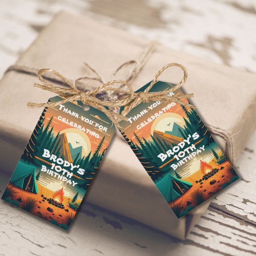 Boys Camping Adventure Birthday Party Favor Gift Tags