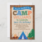 Boys Camping Birthday Party Invitation (Front)