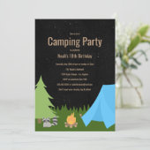 Boys Camping Party | Birthday Party Invitation (Standing Front)
