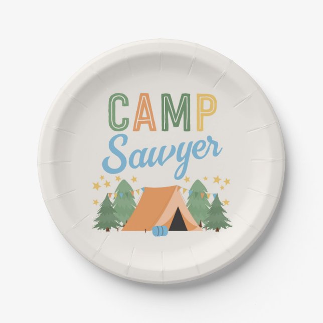 Boy's Camping Party Plates (Front)