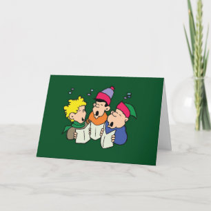 Boys Caroling - Christmas Card