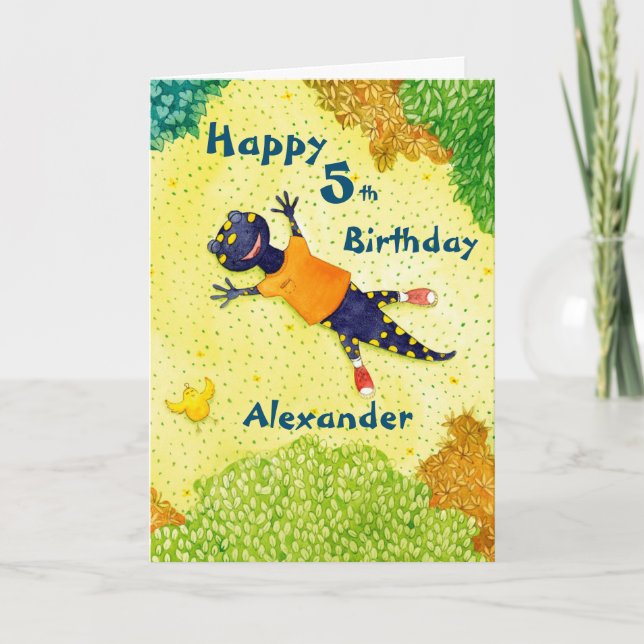 Boy's Cartoon Birthday Card (Front)