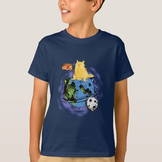 Boy's Cat in Orbit Tshirt  (Front)