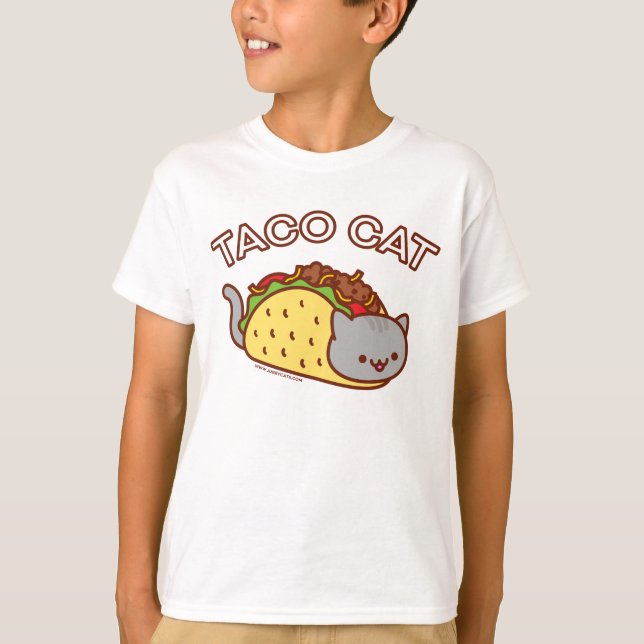 Boy's Cat T-Shirt - "TACO CAT" (Front)