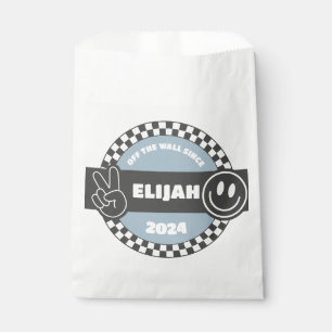 Boys' Checkered Skateboard Groovy Rad Birthday Favor Bag