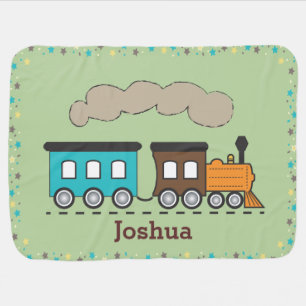 Boy's Choo Choo Train Personalized Baby Blanket